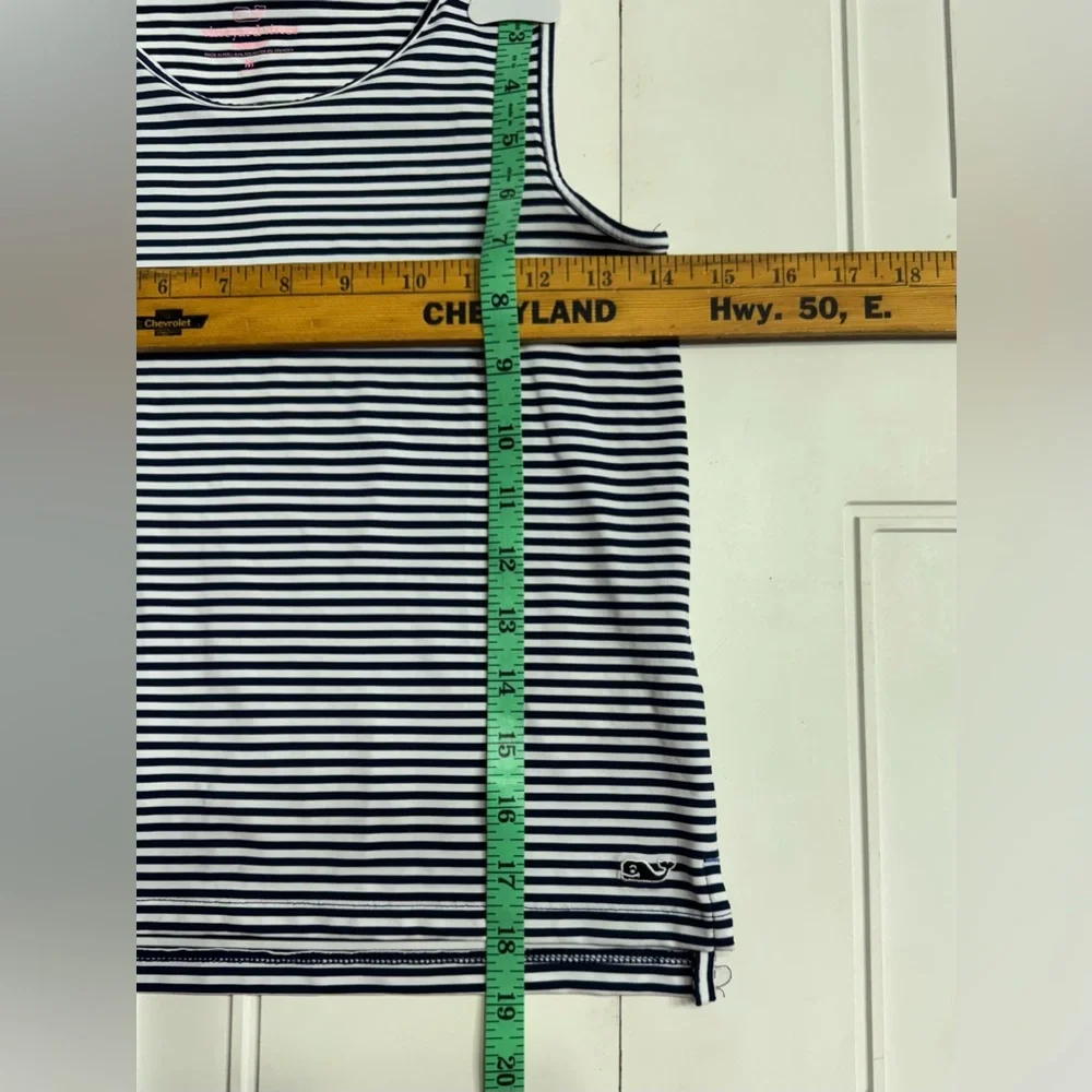 Vineyard Vines Navy White Striped Tank Top Sleeveless Blouse Size Medium - Picture 5 of 6